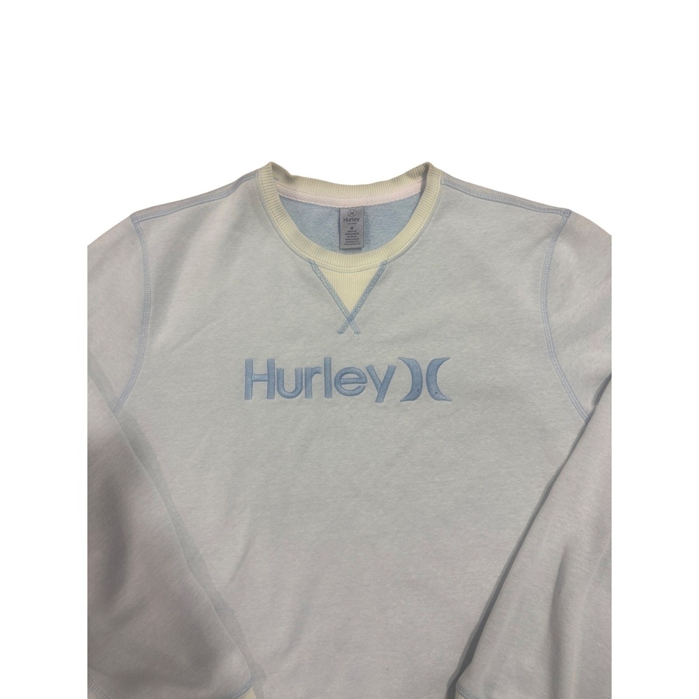 Hurley‎ Mens Crewneck Sweatshirt Light Blue Embroidered Logo Size M 1432140